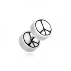 Peace Retro UV Acrylic Fake Plug 