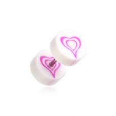 Retro Heart UV Acrylic Fake Plug 