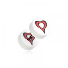 Retro Heart UV Acrylic Fake Plug 