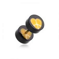 Peace Heart UV Acrylic Fake Plug 