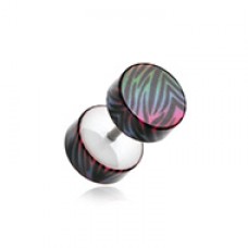 Gradient Zebra Acrylic Fake Plug 
