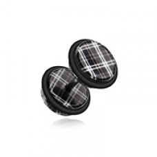 Plaid Checkers Acrylic Fake Plug with O-Rings