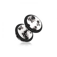 Pirate Print Acrylic Fake Plug with O-Rings