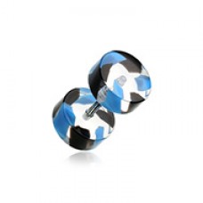 Two Tone Stripe UV Acrylic Fake Plug 