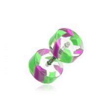 Two Tone Stripe UV Acrylic Fake Plug 