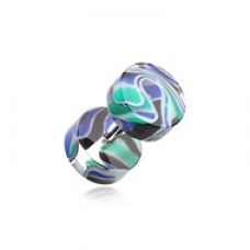 Marble Inlay UV Acrylic Fake Plug 