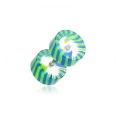 Pinwheel Stripe UV Acrylic Fake Plug 