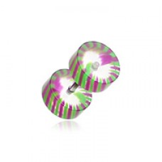 Pinwheel Stripe UV Acrylic Fake Plug 