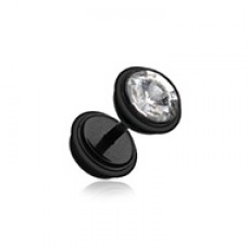 Bio Flexible Gem Top Acrylic Fake Plug with O-Rings