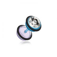 Bio Flexible Gem Top Acrylic Fake Plug with O-Rings