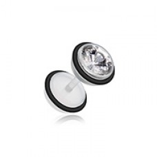 Bio Flexible Gem Top Acrylic Fake Plug with O-Rings