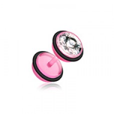 Bio Flexible Gem Top Acrylic Fake Plug with O-Rings