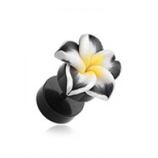 Hawaiian Plumeria Flower Acrylic Fake Plug
