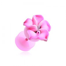 Hawaiian Plumeria Flower Acrylic Fake Plug