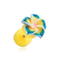 Hawaiian Plumeria Flower Acrylic Fake Plug