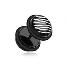 Zebra Acrylic Top Fake Plug with O-Rings 