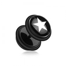 Star Print Acrylic Fake Plug with O-Rings 