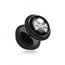 Pirate Skull Acrylic Fake Plug with O-Rings 