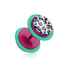 Retro Leopard Acrylic Fake Plug with O-Rings 