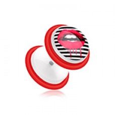 Dripping Lip Acrylic Fake Plug with O-Rings 