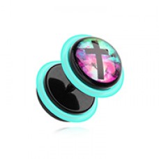 Galaxy Cross Acrylic Fake Plug with O-Rings 