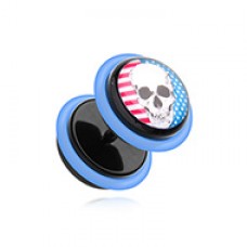 Skull Americana Acrylic Fake Plug with O-Rings 