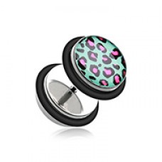 Retro Leopard Steel Fake Plug with O-Rings