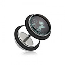 Glow in the Dark Day of the Dead Girl Steel Fake Plug with O-Rings