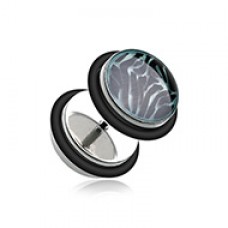 Glow in the Dark Zebra Steel Fake Plug with O-Rings