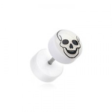 Glow in the Dark Death Skull Acrylic Fake Plug