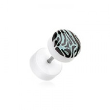 Glow in the Dark Zebra Acrylic Fake Plug