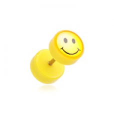 Smiley Yellow Acrylic Fake Plug 