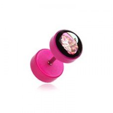 Day of the Dead Lady Skull UV Acrylic Fake Plug 