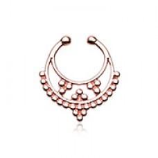 Rose Gold Royal Filigree Fake Septum Clip-On Ring