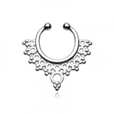 Grand Entice Filigree Fake Septum Clip-On Ring