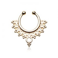 Golden Grand Entice Filigree Fake Septum Clip-On Ring