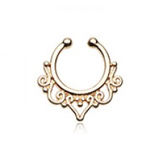 Golden Goddess Filigree Fake Septum Clip-On Ring
