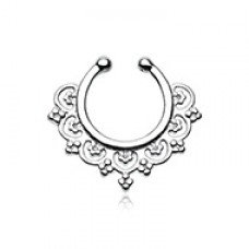 Celestial Filigree Fake Septum Clip-On Ring