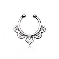 Imperial Filigree Fake Septum Clip-On Ring