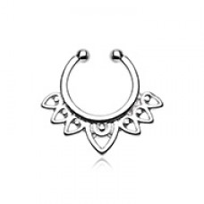 Acerose Filigree Fake Septum Clip-On Ring