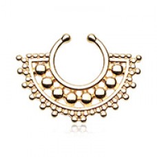 Golden Divine Filigree Fake Septum Clip-On Ring