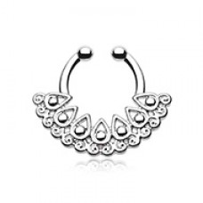 Arioso Filigree Fake Septum Clip-On Ring