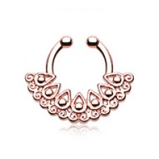 Rose Gold Arioso Filigree Fake Septum Clip-On Ring