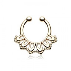 Golden Kaltik Filigree Fake Septum Clip-On Ring