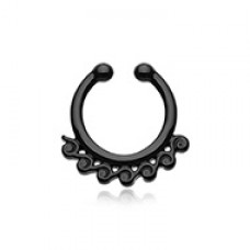 Colorline Tidal Wave Filigree Fake Septum Clip-On Ring