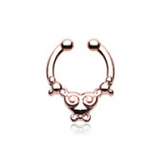 Rose Gold Tribal Saia Fake Septum Clip-On Ring