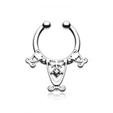Amarhus Tribal Filigree Fake Septum Clip-On Ring