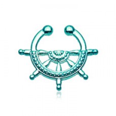 Colorline Nautical Wheel Fake Septum Clip-On Ring