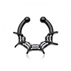 Blacken Spiderweb Fake Septum Clip-On Ring