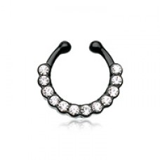 Colorline Glistening Multi-Gem Fake Septum Clip-On Ring